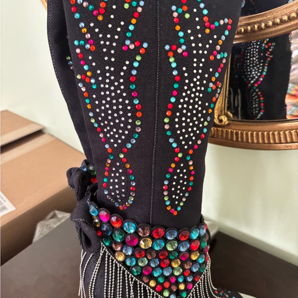 Gianni Bini Black Boots with Colorful Embellishments:new with tag/3 Sizes - Picture 11 of 11